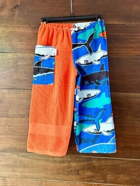 Towel pants orange sharks